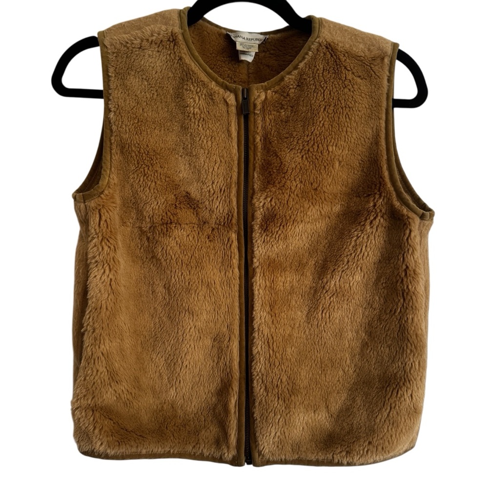Banana Republic Faux Fur Vest -‎ Tan